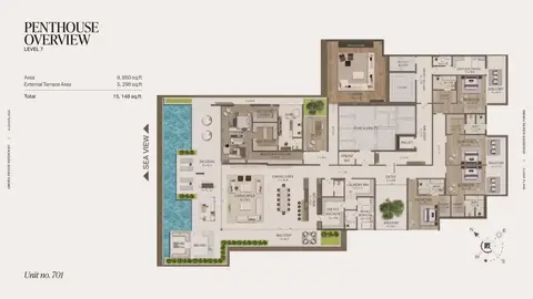 Omoria Hotel Residences at Dubai Islands: Floor plan Unit 701, 15,148 sq ft