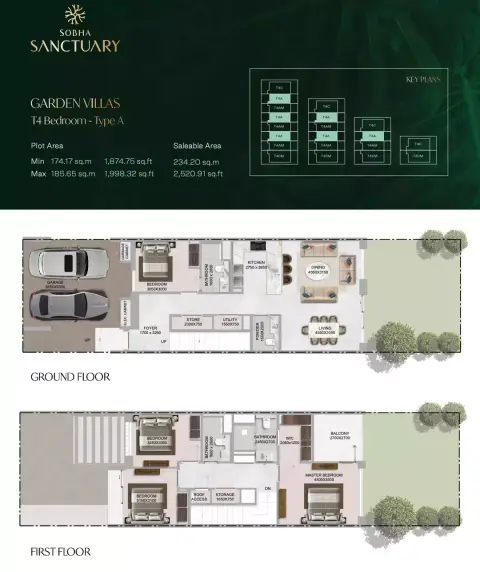 Sobha Sanctuary: Планировка Type 1, 2,520 sq ft