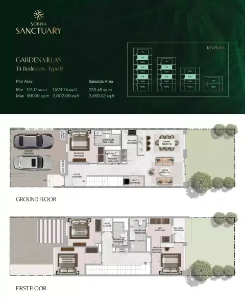 Sobha Sanctuary: Планировка Type 2, 2,459 sq ft