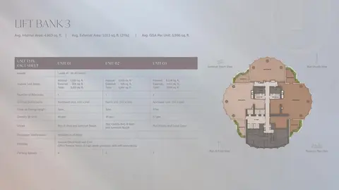 لومينا ألتا من أومنيات: مخطط الطابق Level 41-49 (Unit 01 To 03), 5,986 sq ft