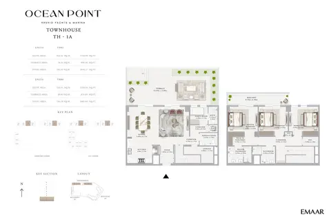 Emaar Ocean Point Mina Rashid: Plan TH-1A, 3,061 sq ft