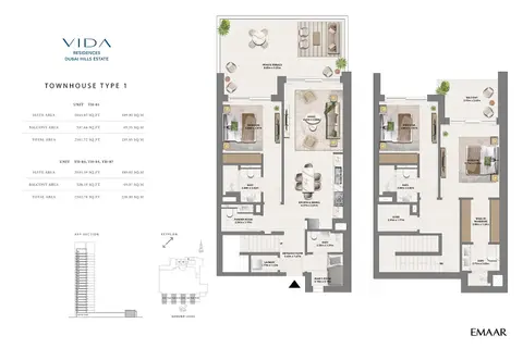 Vida Residences at Dubai Hills Estate: फ़्लोर प्लान Type 1, 2,582 sq ft