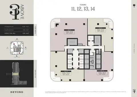 31 Above at Dubai Maritime City: Floor plan 11th - 14th Floor (Unit 01-04), 11,691 sq ft
