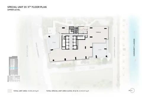 Eaton Square: Plan Type 03 (Upper Level), 9,005 sq ft