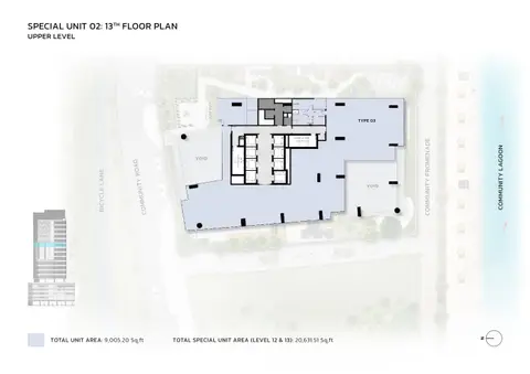 Eaton Square: Plan Type 03 (Upper Level), 9,005 sq ft