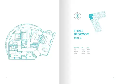 AG Tower: Floor plan TYPE C (UNIT 08), 2,092 sq ft