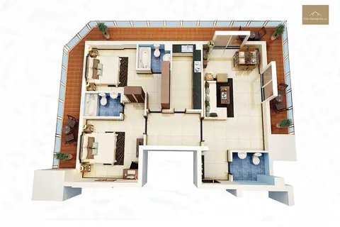 Arabian Gate: फ़्लोर प्लान 2 Bedroom Apartments