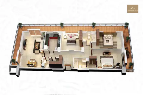 Arabian Gate: फ़्लोर प्लान 3 Bedroom Apartments