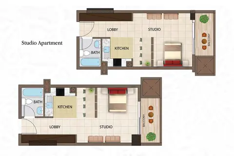 Arabian Gate: फ़्लोर प्लान Studio Apartment