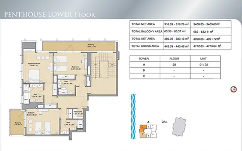 Sparkle Towers: Floor plan Penthouse Lwr Floor- 4773.64 sqft., 4,773 sq ft
