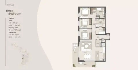 Mahra: Floor plan Type 2, 1,882 sq ft