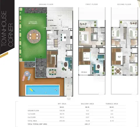 Hyati Avenue: Floor plan 4 Bedroom+ Pool, 320 sq ft