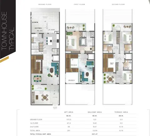 Hyati Avenue: Floor plan 4 Bedroom, 307 sq ft