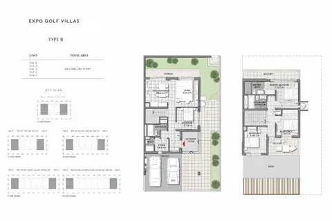 Expo Golf Villas Phase II: مخطط الطابق 4 Bedroom Villas Size 2541 Sq Ft, 2,541 sq ft