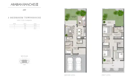 Joy Townhouses: Plan 3 Bedroom Townhouses Unit Type 3, Size 1939 Sq Ft, 1,939 sq ft