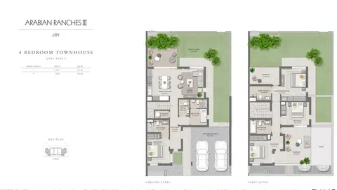 Joy Townhouses: Plan 4 Bedroom Townhouses Unit Type 5, Size 2633 Sq Ft, 2,633 sq ft