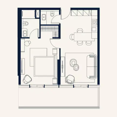 Trussardi Residences Phase 2: Floor plan Type 1, 860 sq ft