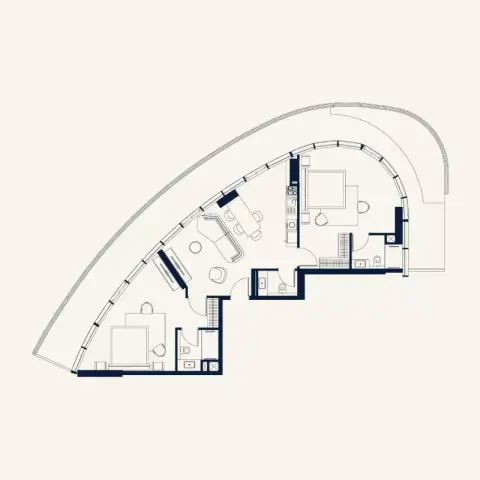Trussardi Residences Phase 2: Floor plan Type 1, 1,774 sq ft
