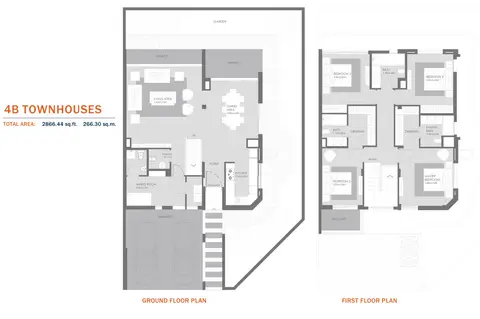 MAG Eye Meydan: Floor plan 4B Townhouses, Size 2866.44 Sq.ft, 2,866 sq ft