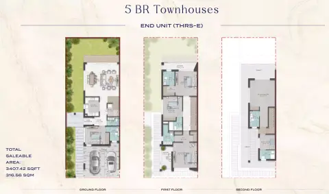 Damac Riverside: Floor plan Type 1, 3,407 sq ft