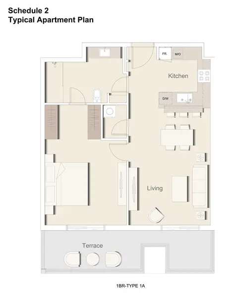 Eaton Place: Floor plan 1 Bed Schedule -2, Typical Plan-2