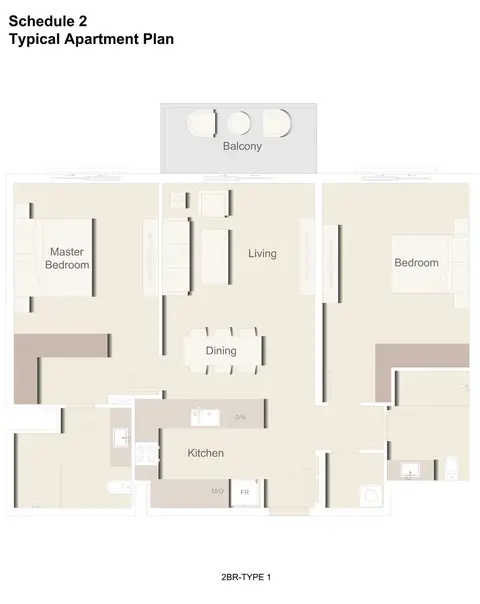 Eaton Place: Floor plan 2 Bed Schedule -2, Typical Plan-1