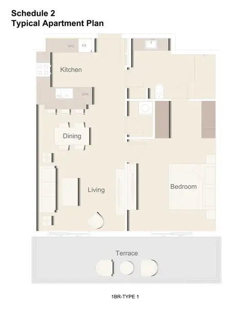 Eaton Place: Floor plan 1 Bed Schedule -2, Typical Plan-1