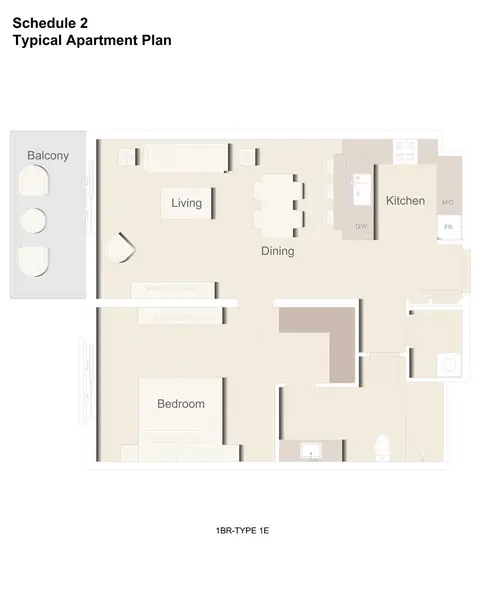 Eaton Place: Floor plan 1 Bed Schedule -2, Typical Plan-4