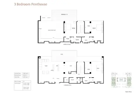 The Terraces: Floor plan 3-Bedroom-Penthouse, Size-2794-Sq Ft, 2,794 sq ft