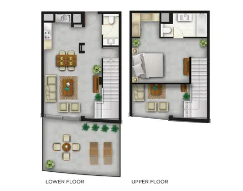 Shamal The Waves: Floor plan Typical Loft Apartments, 1,133 sq ft