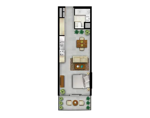 Shamal The Waves: Floor plan Typical-A-studio Apartments, 1,133 sq ft