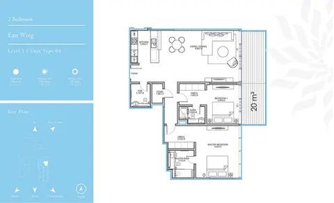 Serenia Residences: Floor plan East Wing 2 Bedroom L-1 T-4, 1,572 sq ft
