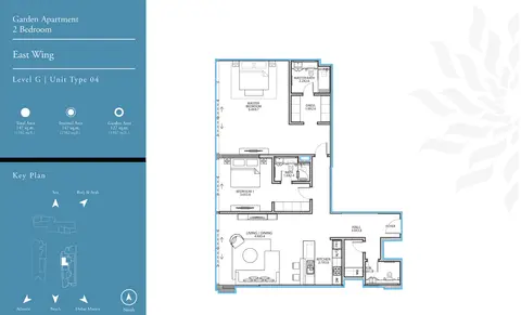 Serenia Residences: Floor plan East Wing 2 Bedroom L-G T-4, 1,582 sq ft