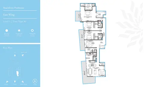 Serenia Residences: Floor plan East Wing Penthouse L-1 T-2, 4,542 sq ft