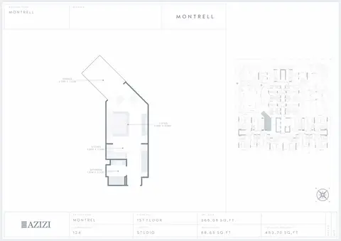 Azizi Montrell: Floor plan Unit 124, 454 sq ft
