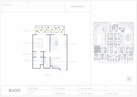 Azizi Montrell: Floor plan Unit 127, 812 sq ft