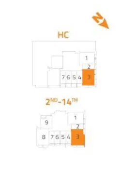 Milano Boutique Suites: Floor plan 2- Bedroom Type 3, 1,402 sq ft