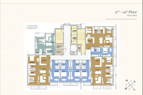 Milano Boutique Suites: Floor plan 2nd - 14th Floor, 1,402 sq ft