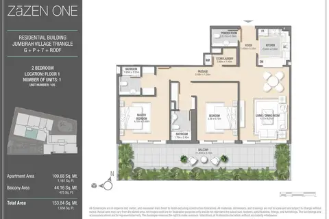 ZaZEN One at JVT: Floor plan Floor 1, Units 1, Unit Number 105, 1,656 sq ft