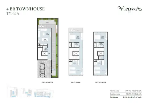 Verdana Phase 6: Type A, 2,943 sq ft 户型图
