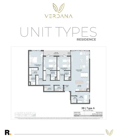 Verdana Phase 6: Type A, 2,022 sq ft 户型图