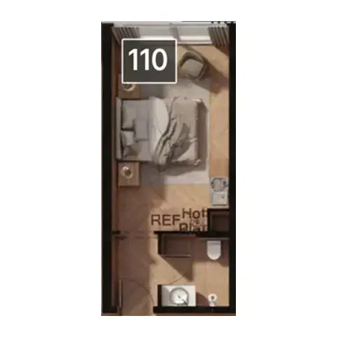Magnolia: Floor plan Type 1, 303 sq ft