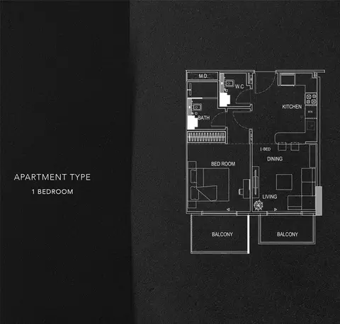 بن غاطي روز: مخطط الطابق 1 Bedroom