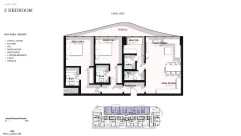 Coralis Residences: Type 2, 1,162 sq ft 户型图