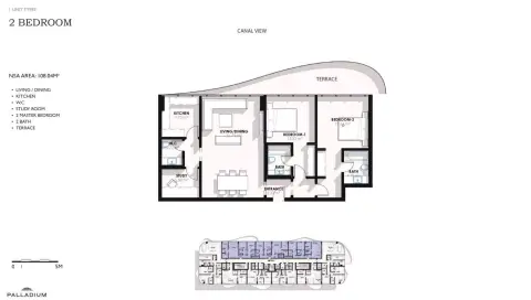 Coralis Residences: Type 1, 1,162 sq ft 户型图