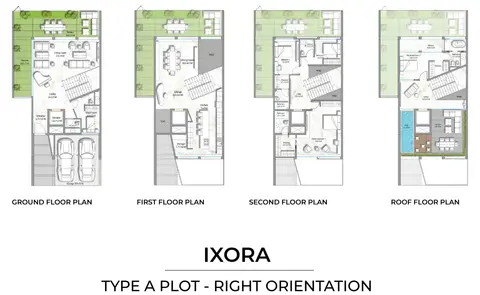 IXORA Homes at Al Barari: फ़्लोर प्लान Type - A - Right Orientation