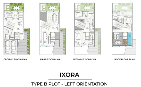 IXORA Homes at Al Barari: फ़्लोर प्लान Type - B - Left Orientation