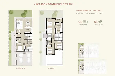 Mudon Al Ranim: Floor plan Type 4B1, 2,549 sq ft