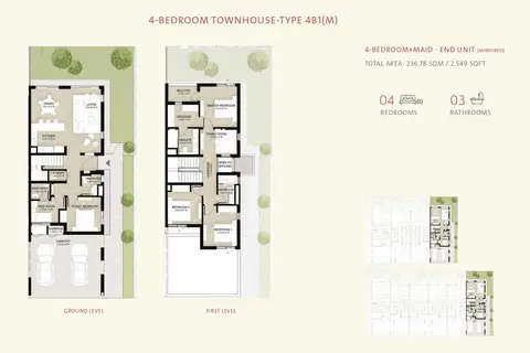 Mudon Al Ranim: Floor plan Type 4B1(M), 2,549 sq ft