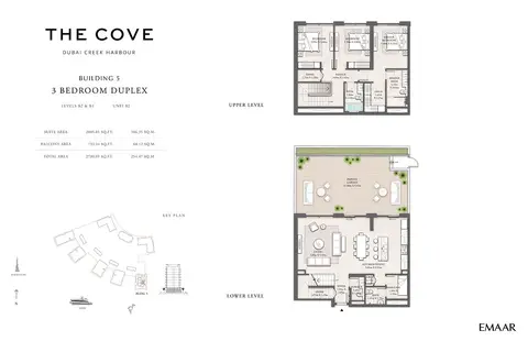 The Cove 2 Creek Harbour: फ़्लोर प्लान Levels B2 & B1, Unit 02, 2,739 sq ft